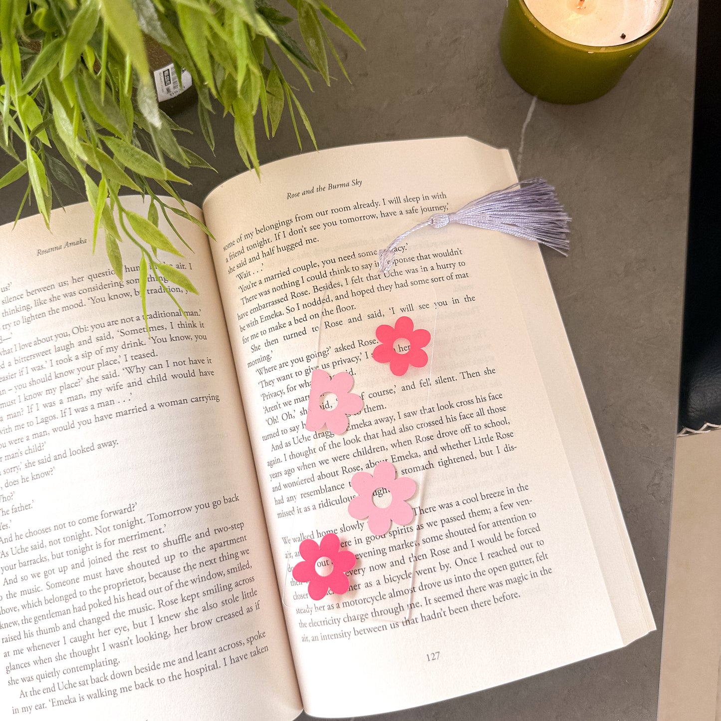 Pink Daisies Acrylic Bookmark