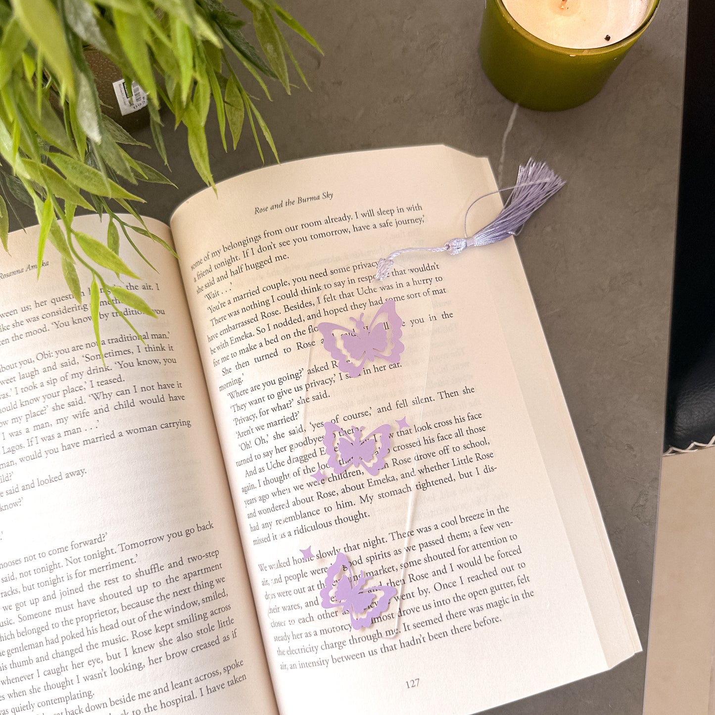 Purple Butterflies Acrylic Bookmark