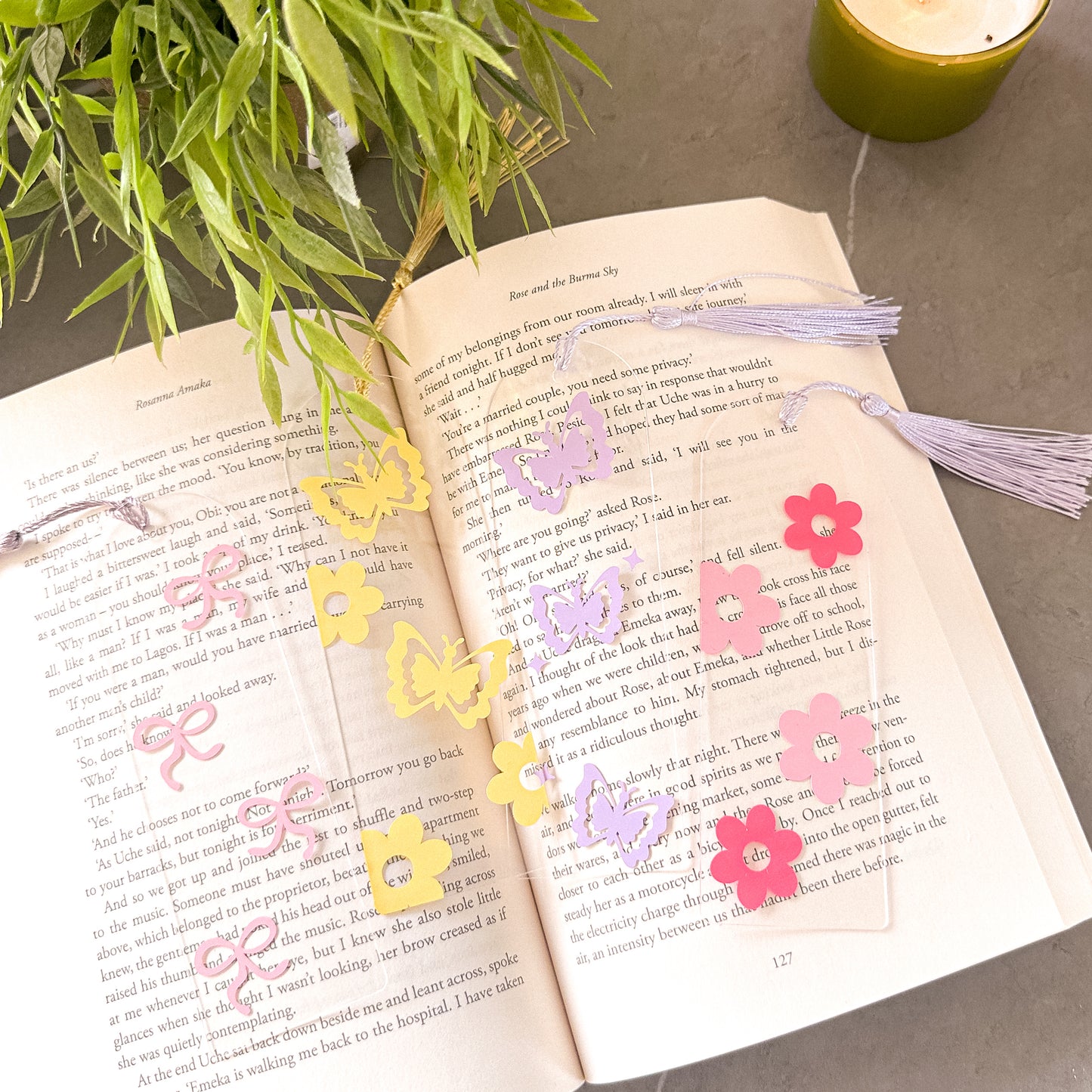 Pink Bows Acrylic Bookmark