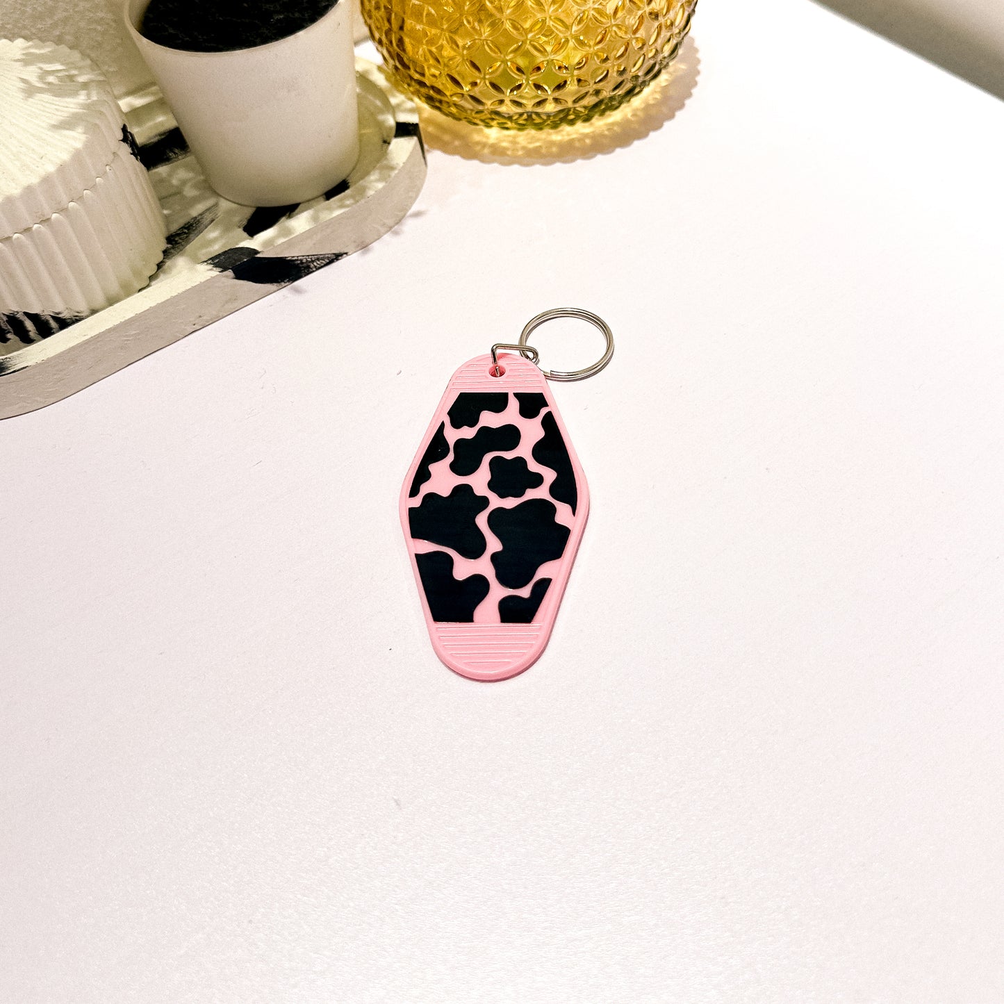 Cow Print Keychain