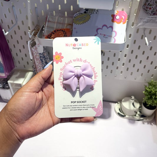 Pastel Purple Bow Pop Socket